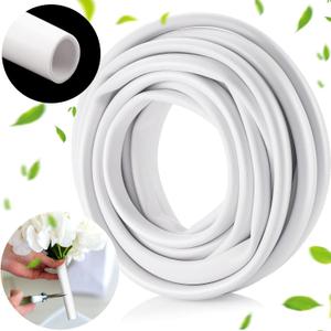 Nuanchu 35ft Flexible PVC Pipe for Artificial Flowers, Long Flexible Tubing for Fake Flowers, Wedding Arch Building, Pipe Stem Tubing for Floral Arrangement, DIY Arts Craft Cosplay Props (16mm, White)
