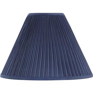 Aspen Creative 33170, Mushroom Pleated Traditional Dark Blue Spider Lamp Shade, 6-1/2" Top x 15" Bottom x 11" Slant