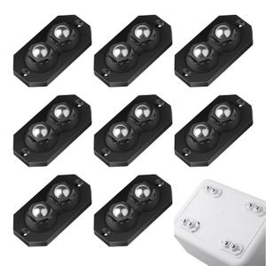 12 Pcs Self Adhesive Caster Wheels Stainless Steel 360 Swivel Low-Profile Rollers,Universal Sticky Pulley for Furniture Legs, Kitchen Appliances, Storage Bins, Trash Can & Mop Bucket