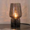 SUREYOND Mushroom Lamp, Small Table Lamp, Mini Cute Lamp Nightstand Lamp Kitchen Glass, Translucent Raindrop, Suitable for Bedrooms, Kitchens, Bedside, Girl Gifts(Raindrop Black)