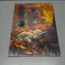 OTOSTAR Jesus and Lamb Canvas Wall Art Jesus Runs for the Lost Sheep In Autumn Forest Picture Wall Art Canvas Print Christian for Living Room Bedroom Church Home Decor - 12 x 16 Inch