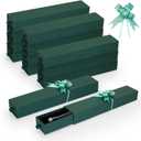 12-Pack Drawer Style Jewelry Gift Boxes with Sponge Insert, 8.7"x1.8"x1.2" Necklace & Bracelet Display Box for Presentation, Cardboard Storage Organizer for Pendant, Ring, Earring - Green
