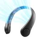JISULIFE Portable Neck Fan, Hands-Free Bladeless, 5 Speeds, 4000 mAh Battery Operated Wearable Personal Fan, Twistable, Rechargeable, Gift for Women Men-Black