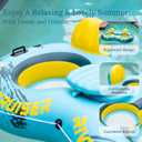 River Tubes for Floating Heavy Duty Inflatable Floating Lounger Premium River Water Rafts Pool Float with Cup Holder Above Lake for Adults, Double