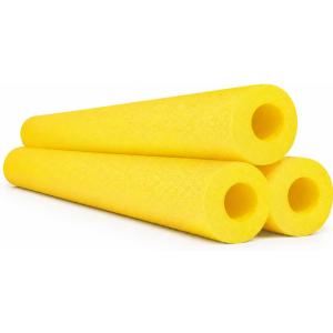 Chochkees Pool Noodles 52" x 2.5" Inch Swimming Hollow Core Foam Tube, Floating Thick Noodles for Floating, Pool Accessories (Yellow, 3-Pack)