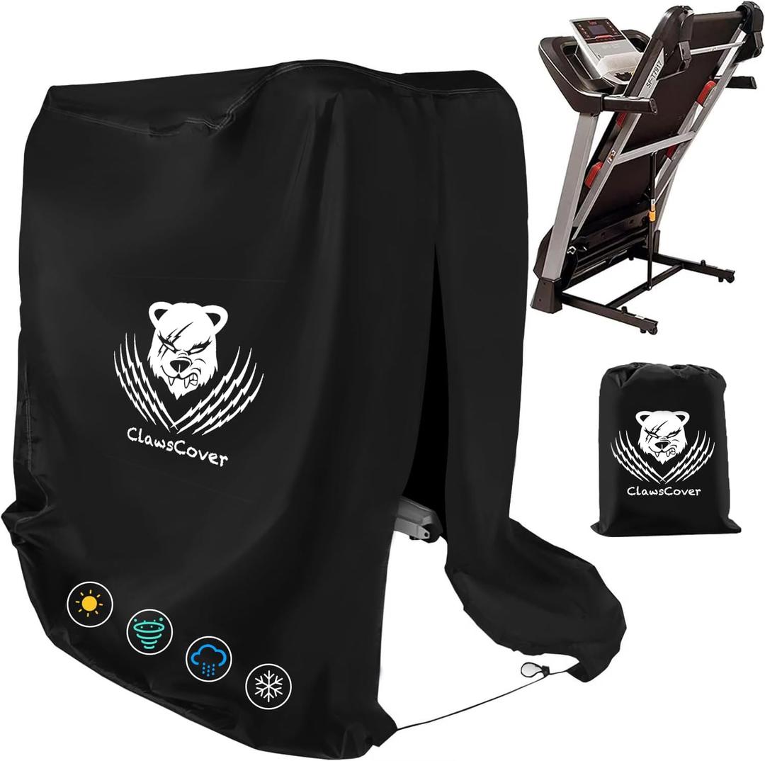 ClawsCover Treadmill Cover Waterproof Dustproof Running Machine Cover Exercise Workout Equipment Protective with Windproof Drawstring and Air Vents for Home Gym Indoor Outdoor