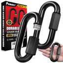 PAMAZY 2PCS 4.2” Heavy Duty Chain Quick Links, 2500 LBS Weight Capacity, Durable, Anti-Rust, High Strength Chain Connector, Carabiner for Big Chain Connecting, Hammock Hanging, Hiking, Camping