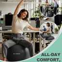 Trideer Exercise Ball for Office Desk, Yoga Ball Chair to Relieve Back Pain, Stability & Fitness Ball Seat with Base, Home Gym Core Workout, Abs, Stretching & Therapy