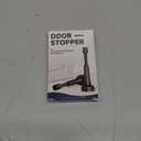 2PCS Matte Black Door Stoppers for Wall - 4.33 Inch Spring Door Stop for Bottom of Door, Aluminum Doorstopper with Silicone Tip, Screw & Adhesive Installation