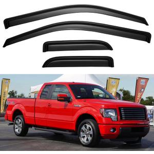 Window Visors Rain Guards for 2004-2014 Ford F150 SuperCab, Out-Channel Window Vent Wind Deflectors Visors Shades for 04-14 F-150 Extended Cab