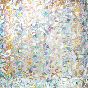 Privacy Film, Rainbow Clings, 3D Decorative Vinyl, Stained Glass Decals, Static Cling Window Sticker - Removable Non-Adhesive UV Blocking (17.7" x 157")