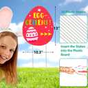 WorldBazaar 10 Pcs Easter Yard Signs Egg Hunt Arrow Easter Decorations Outdoor Lawn Yard Stake Sign Egg Bunny Basket Lawn Decor for Game Party Pathway Walkway