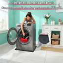 27270.79inch Washer Drain Pan Silicone Mat, Waterproof Anti-Vibration Non-Slip Washer Drip Tray, With Raised Edge Washing Machine Silicone Mat, Floor Leak Protector for Laundry RoomBlack