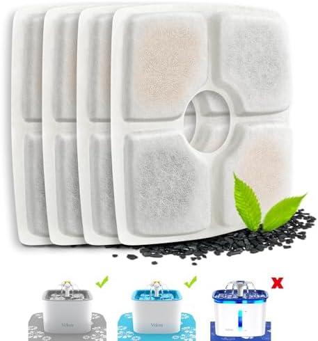 Veken 8 Pack Replacement Filters for 84oz/2.5L Automatic Pet Fountain Cat Water Fountain Dog Water Dispenser