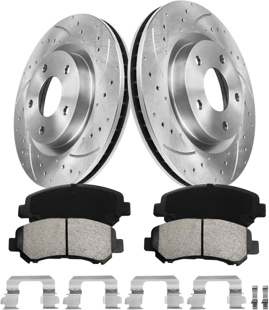 Front Brake Kit, Brake Rotors Brake Pads Compatible with 2008-2013 Nissan Rogue, 2014-2015 Nissan Rogue Select| Automotive Replacement Brake Kit| 295.8mm(11.6in)| 31512 D1338-8449| Front Rotors
