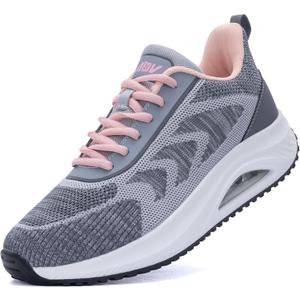 IIV Women's Walking Shoes | Arch Support Orthotic Tennis Shoes | Plantar Fasciitis Sneakers for Pain Relief (6.5, Greypink)