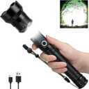 Rechargeable LED Flashlight 99,000 Lumens, High Powerful Flashlights with 8 Modes, IPX7 Waterproof, Handheld Flash Light for Camping Hiking Emergency Home