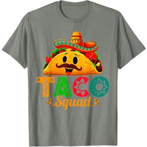 Mexican Food Lover Cute Taco Squad T-Shirt, Large