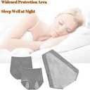 3 Pack Women's Incontinence Underwear Washable, Double Elastic High Waist Adult Incontinence Protective Briefs, Reusable for Light Bladder Leakage(L-Waist: 24.4''~38.6'')