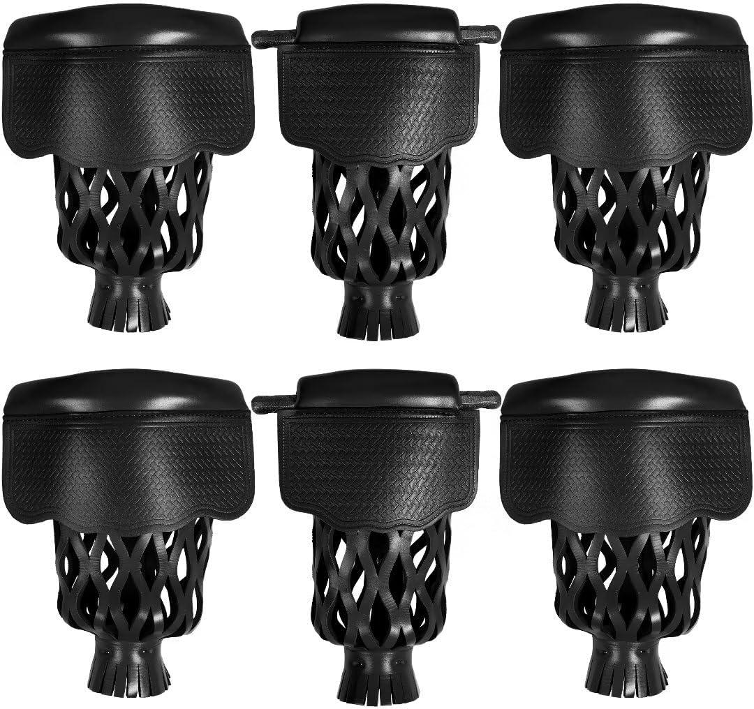 Collapsar Pool Table Pockets - Leatherette Billiard Set of 6 Replacement Accessories (Black-Brick)