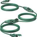 DEWENWILS 25Ft Outdoor Extension Cord, Evenly Spaced 3 Outlets Plugs with Safety Cover, 16/3 SJTW Weatherproof Wire for Outdoor String Lights, ETL Listed (Green)