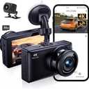 Dash Cam Front and Rear, 2.5K+1080P Dual Dash Camera for Cars, 3’’ Display Mini Car Camera, G-Sensor Dashcam, Night Vision, 24H Parking Mode, Loop Recording, 170°Wide Angle, 32GB Card Included