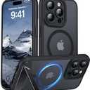 AMILIFECASES Magnetic Compatible with iPhone 15 Pro Case, [Built-in Kickstand][Full Camera Protection][Compatible with MagSafe][Anti-Fingerprint] Shockproof Phone Case for iPhone 15 Pro 6.1",Black