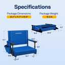 VIVOHOME Stadium Seats with Back Support and Cushion, 2 Pack Portable Bleacher Chairs with Cup Holder and Shoulder Strap