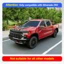 3Pcs Hood Protector with LED Light Compatible with 2019-2024 Chevy Silverado 1500 ZR2 Hood Deflector Matte Black Lightshield Replacement for 2019-2024 Chevy Silverado Accessories