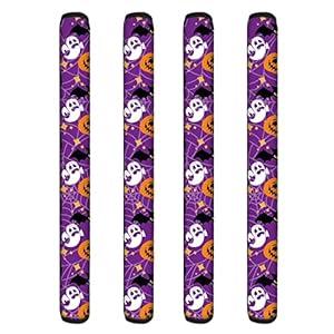 NETILGEN Halloween 4 Pieces Refrigerator Door Handle Covers, Pumpkin Ghost Bat Print Kitchen Appliance Protective Gloves Anti-Slip Decor for Ovens Microwaves Keep Kitchen Appliance Clean, Purple