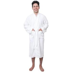 GOLD TEXTILES Premium Terry Cloth Robes for Man's Lightweight Bathrobe, Adjustable Towel Robe Belt with Collar S