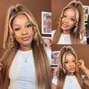 P4/27 Honey Blonde Bundles Brown Kinky Straight 3 Bundles 32 32 32 Inch Unprocessed Brazilian Highlight Yaki Straight Bundles Human Hair Extensions