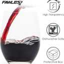 FAWLES Stemless Wine Glasses Set of 12, 15 Ounce Smooth Rim Standard Wine Glass Tumbler for Red, White Wine, Dishwasher Safe