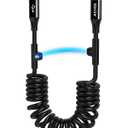 AGVEE 1.5ft Coiled USB-C to Lightning Cable [MFI Certified] Carplay | 30W PD Fast Charger Data Transfer Cord in Car for iPhone 14/13/12/11/XS/8/7/6/5, iPad, iPod