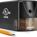 AFMAT Electric Pencil Sharpener, Heavy Duty Classroom Pencil Sharpeners for 6.5-8mm No.2/Colored Pencils, UL Listed Industrial Pencil Sharpener w/Stronger Helical Blade, Model S230(Item No. PS13) (Black)