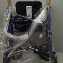 Drive Medical 10257BL-1 4 Wheel Rollator Walker With Seat, Steel Rolling Walker, Height Adjustable, 7.5" Wheels, Removable Back Support, 300 Pound Weight Capacity, Blue