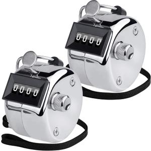 KTRIO Metal Handheld Tally Counter, 4-Digit Number Clicker Counter, Hand Mechanical Pitch Counters for Coaching, Knitting, People, Lap, Fishing, Golf and Row