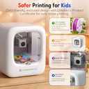 AOSEED AI 3D Printer for Kids, Fast 400mm/s, 8000+ Models, Enclosed Safe | One-Click WiFi App Control, Leveling-Free 3D Printer, 8 PLA Filaments, STEM Toy Gift for Home & School, X-MAKER JOY AI+