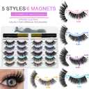 Royaomis 10 Pairs Cat-Eye Magnetic Lashes With Eyeliner, 3D Magnetic Eyelashes Natural Look With Eyeliner, Fake Eyelashes Magnetic