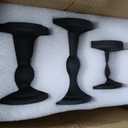 3 PCS Glass Candle Holder - Black Pillar Candle Holder Set for Candlesticks Taper Tealight - Matte Black