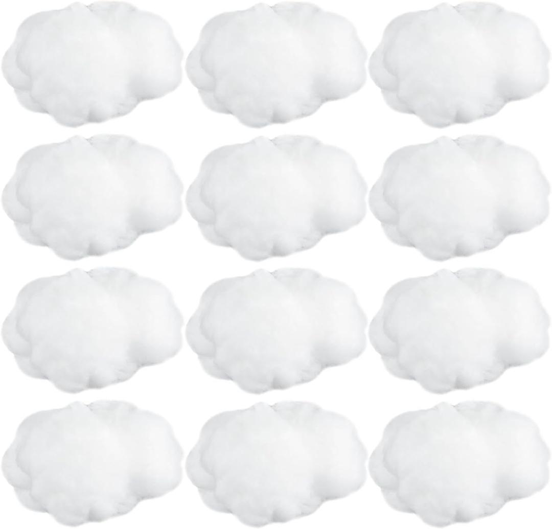 Jetec 12 Pieces Artificial Cloud Props Imitation 3D Cloud Shape Hanging Decorations Room DIY Decorative Hanging Ornament for Wedding Party Stage Show Decor (Large Size)