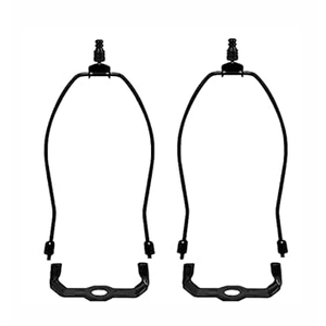 Lamp Shade Harp Holder for Table and Floor Lamps,2 Set Heavy Duty Detachable Lamp Shades Bracket with 3/8 Standard Saddle and Lamp finials (Nickel, 8 Inch)