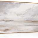 DRACIT Large Neutral Abstract Framed Canvas Wall Art Set,Minimalist Gray and Beige Pastel Wall Decor,Modern Nature Misty Textured Art Painting for Living Room,Bedroom-20 x40