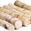 6 Pack Large Birch Logs for Fireplace Unfinished Wood Crafts DIY Home Decorative Burning(Logs:2.4"-3.1" Dia. x 16" Long)