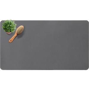 Large Diatomite Stone Bath Mat, Premium Non-Slip Natural Diatomaceous Earth Bathtub Quick Drying Mats for Bathroom Floor (30" x 17" Dark Gray)