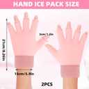 2pcs Finger Arthritis Compression Hand Ice Pack Gloves for Pain Relief, Adjustable Pink Wrist Ice Pack for Hot & Cold Therapies, Reusable Finger Ice Gloves Sleeve for Tendinitis, Carpal Tunnel
