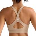 RUNNING GIRL High Support Sports Bras for Women, Molded Cup Running High Impact Sports Bra for Women Large Bust(3138_Nude_M)