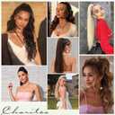 Ponytail Extension, 20 Inch Claw Clip Ponytail Extension Human Hair Long Straight Jaw Clip in Real Hair Pony Tails Hairpieces for Women Natural Black