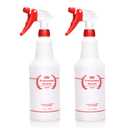 Plastic Spray Bottle 2 Pack, 32 Oz, All-Purpose Heavy Duty Spraying Bottles Leak Proof Mist Empty Water Sprayer for Cleaning Solution, Essential Oils, Hair, Planting, Pet with Adjustable Nozzle - Red