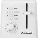 Cuisinart CPT-122 2-Slice Compact Plastic Toaster, Slots for Bagels & Bread, 7 Shade Settings, Cancel/Defrost/Reheat Functions, Removable Crumb Tray, Small Kitchen Appliance for Home & Office, White